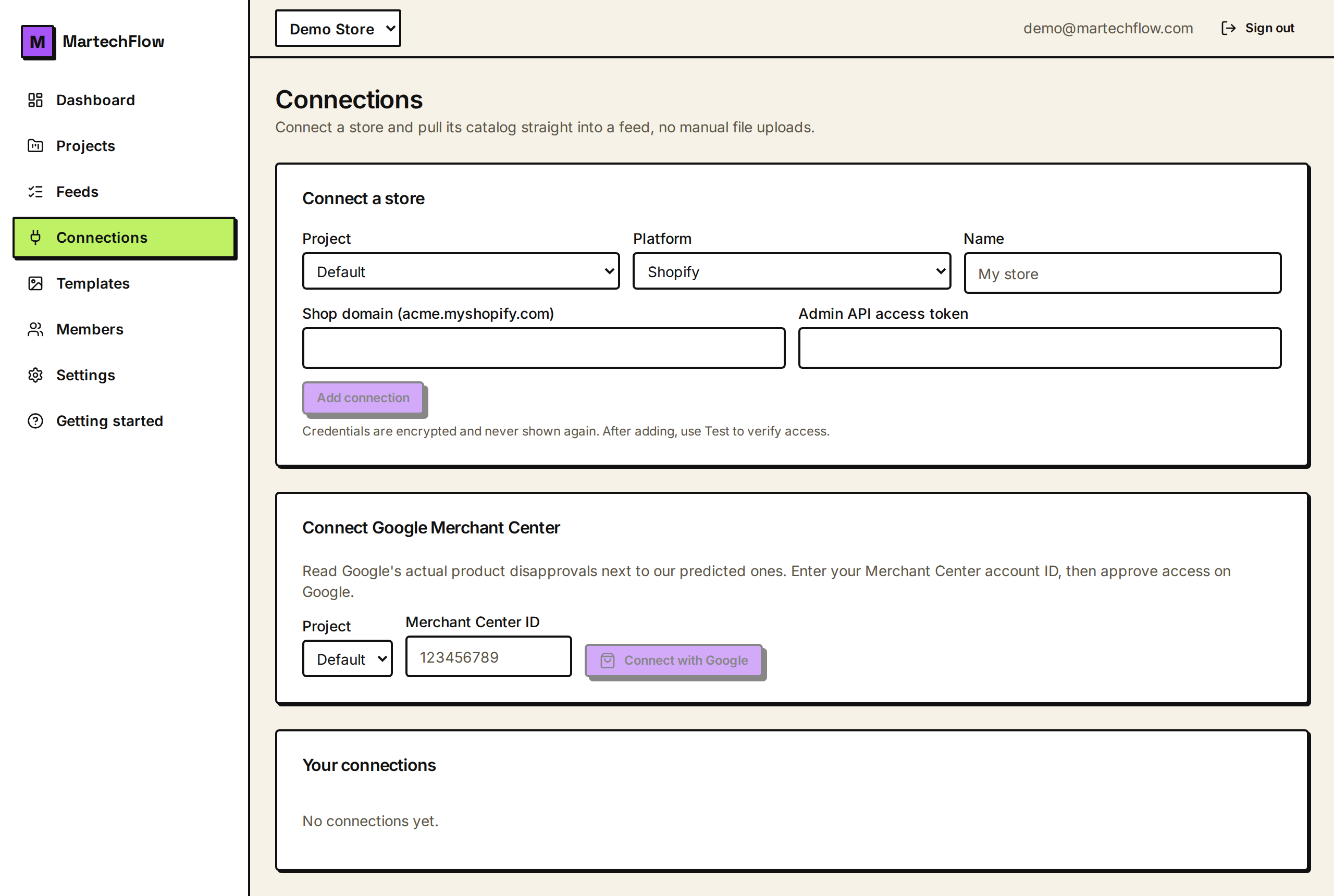 Connect your store (Shopify, BigCommerce)